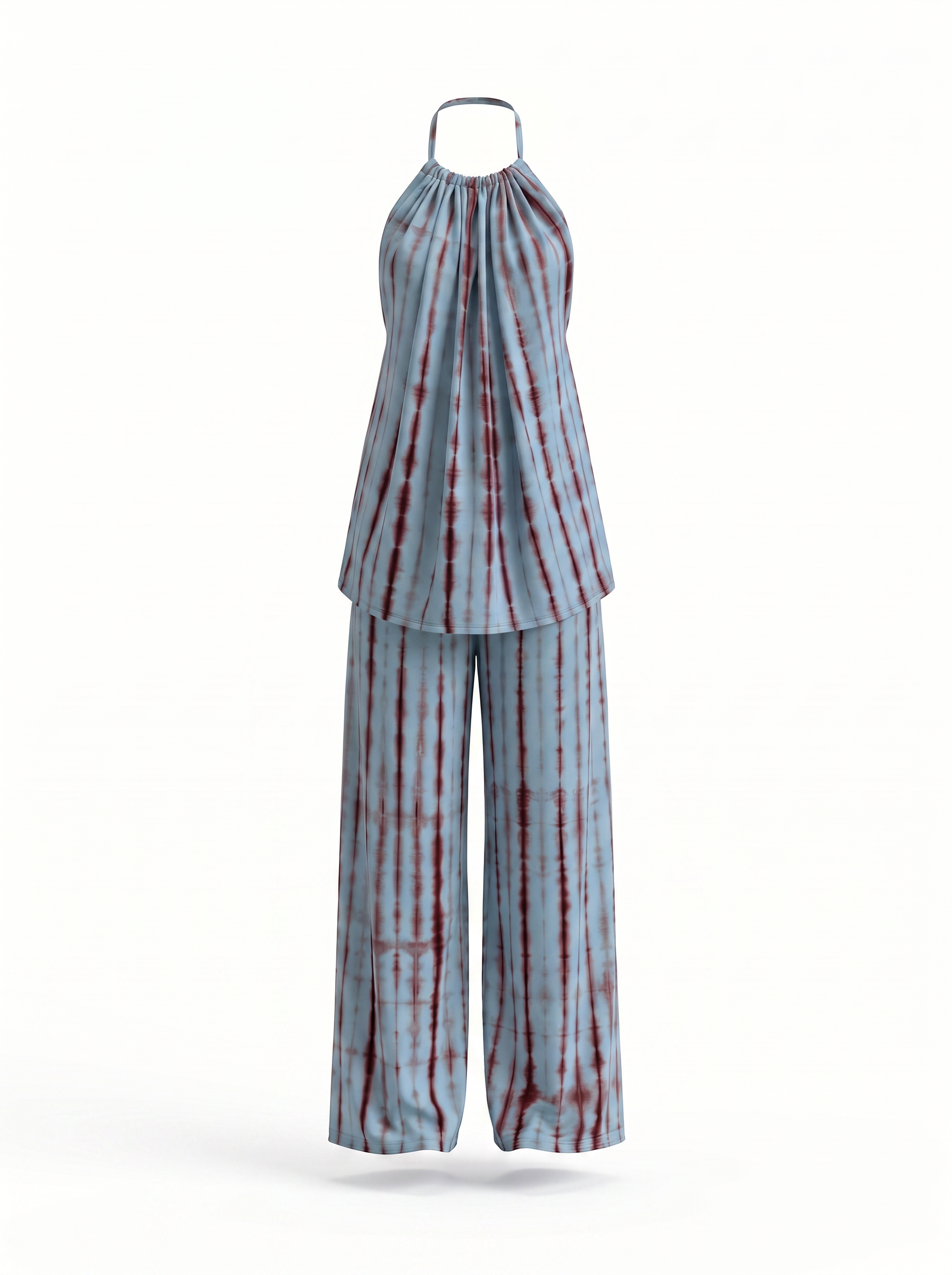 Blue Currant loungewear set in Sky & Maroon