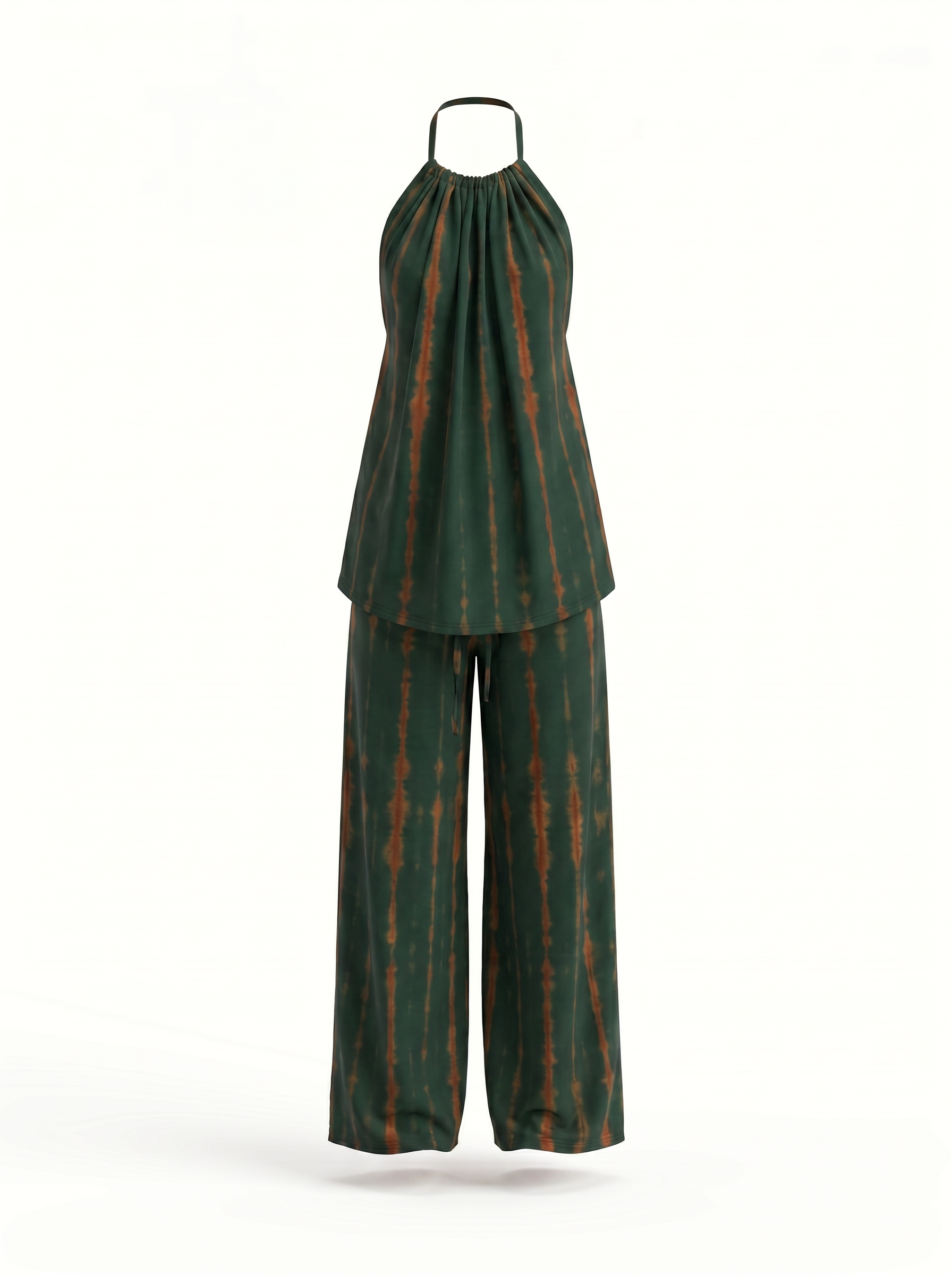 Golden Kiwi loungewear set in Forest & Rust