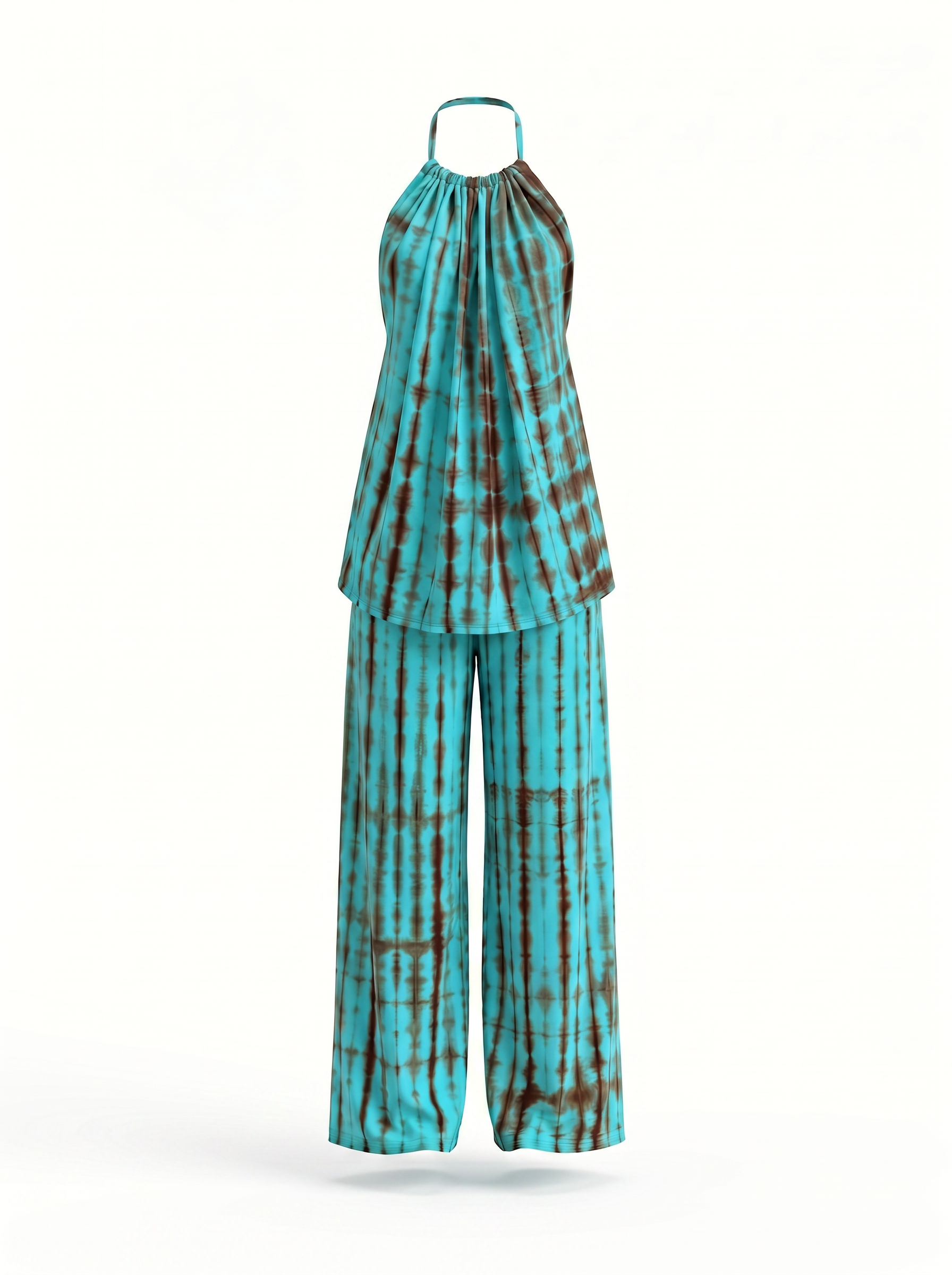 Lagoon loungewear set in Turquoise & Cocoa