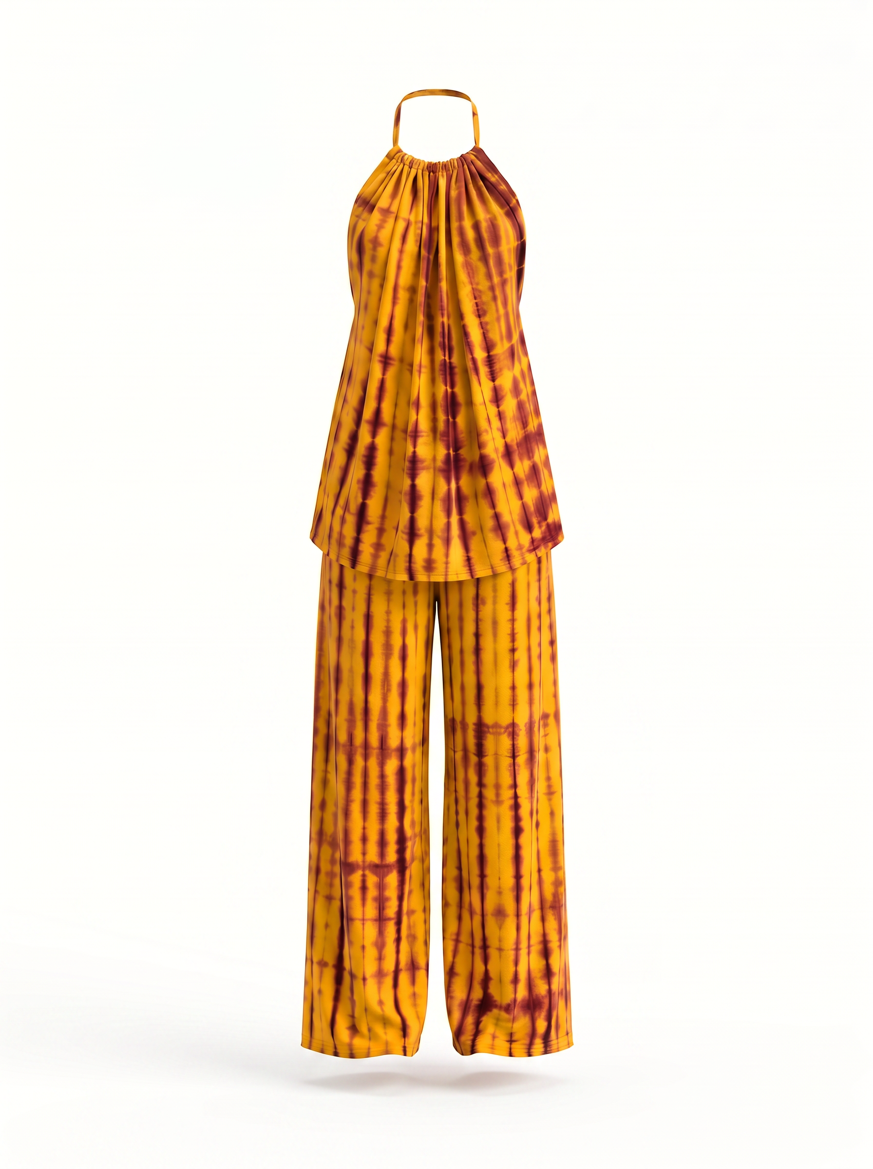 Golden Mango loungewear set in Saffron & Maroon