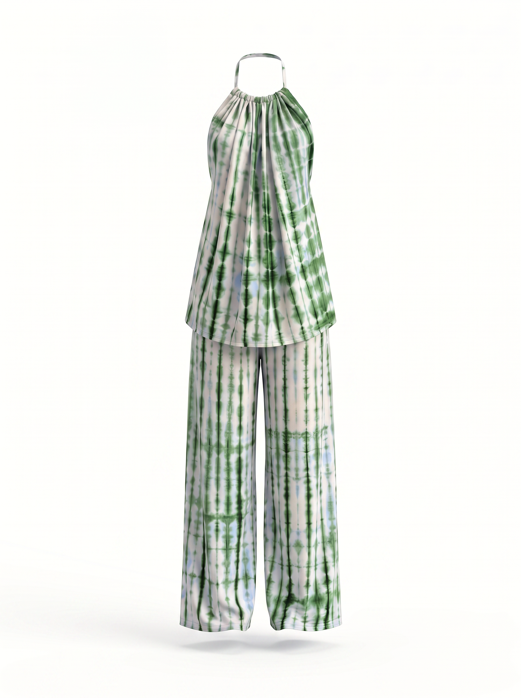 Green Sapote loungewear set in Forest & Sky