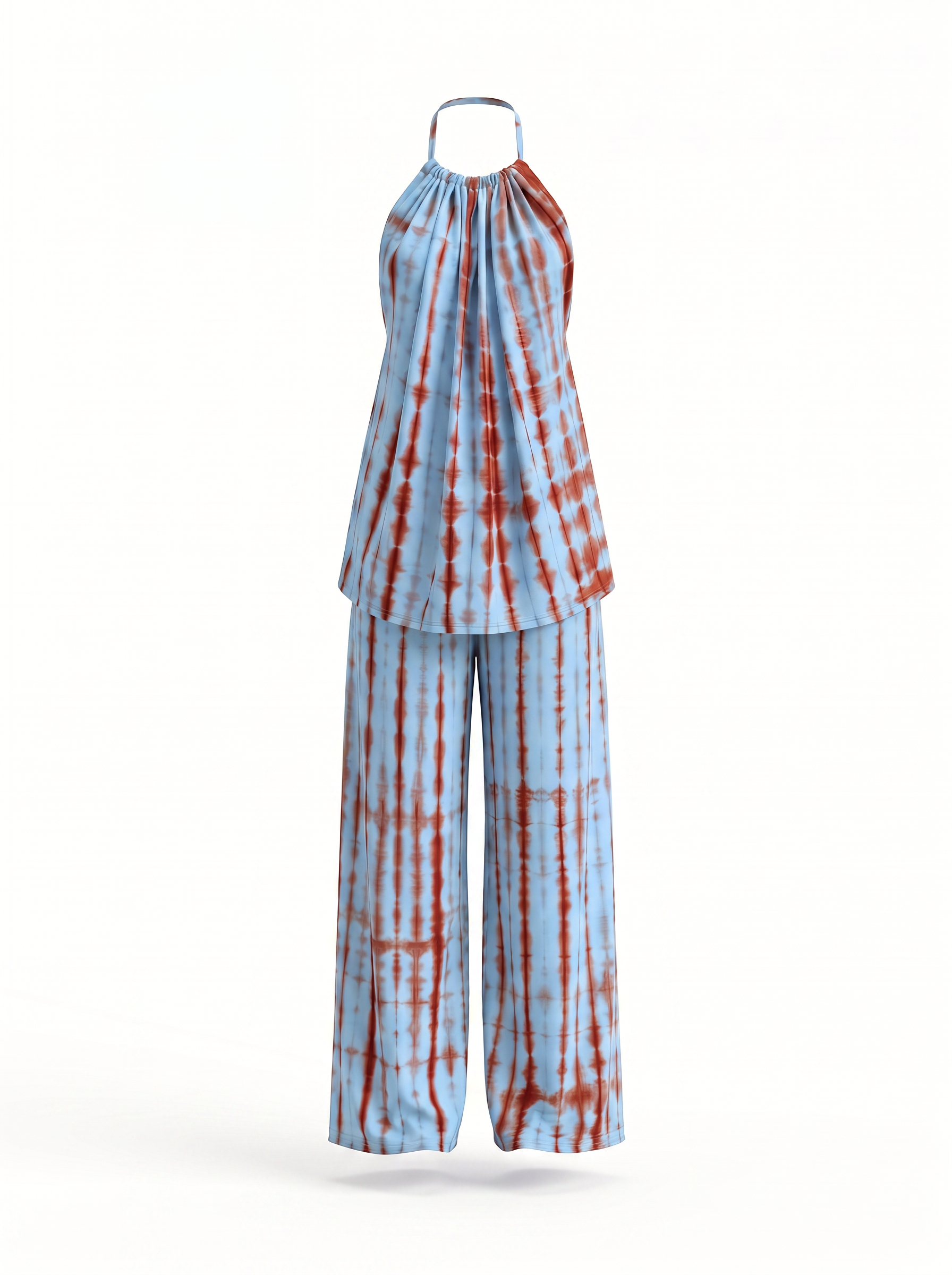 Wild Rosehip loungewear set in Sky Blue & Rust