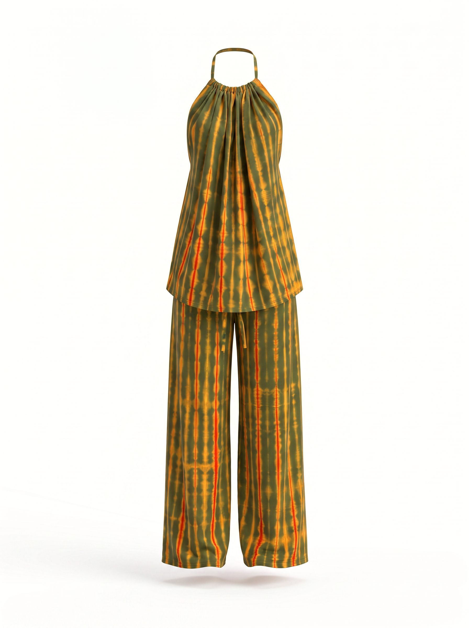 Wild Tangelo loungewear set in Olive & Saffron